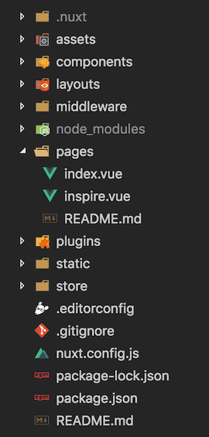 Nuxt.js Folder Structure Example