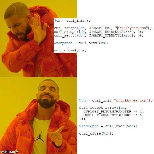 Drake meme of loving clean code