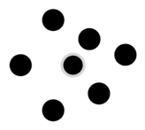 Random dots around drawn dot