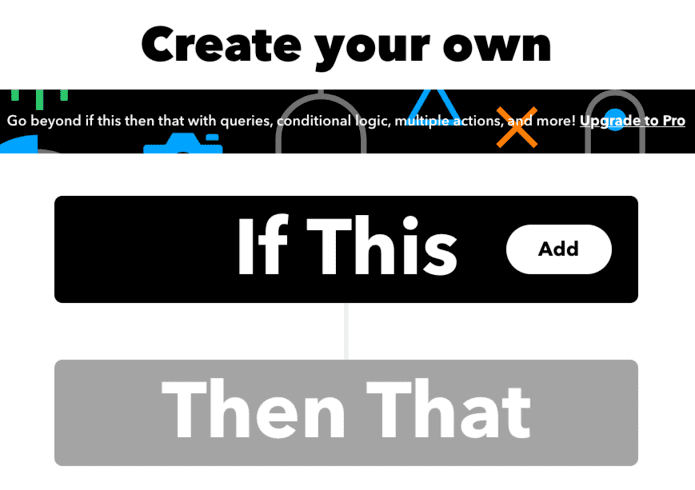 Interface of create a new applet in IFTTT