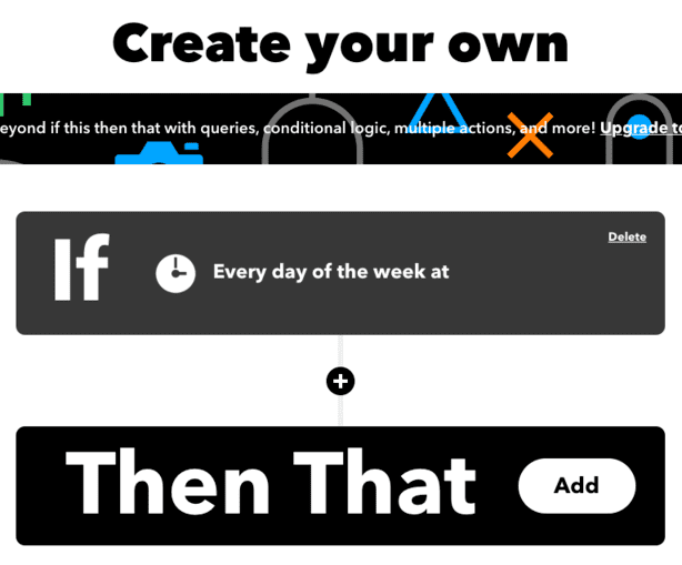 Interface of adding Then That in IFTTT applet